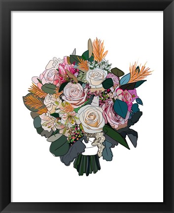 Framed Bouquet on White Print