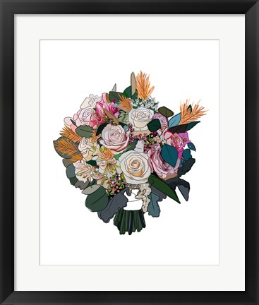 Framed Bouquet on White Print