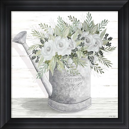 Framed Gather Watering Can Print