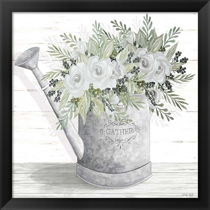 Framed Gather Watering Can Print