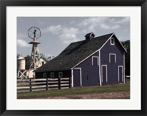 Framed Blue Barn Print