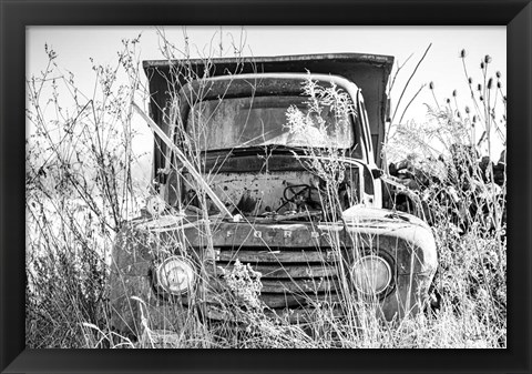 Framed Truck in Wildflower Field Print