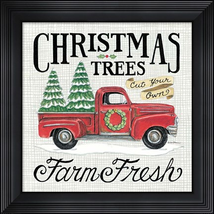Framed Christmas Trees Farm Fresh Print