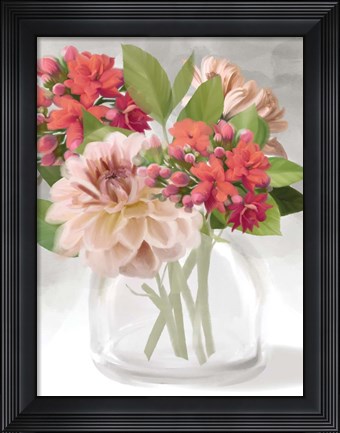 Framed Dahlia Bouquet Print