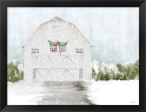 Framed Christmas Barn Print