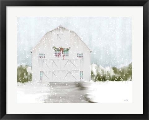 Framed Christmas Barn Print