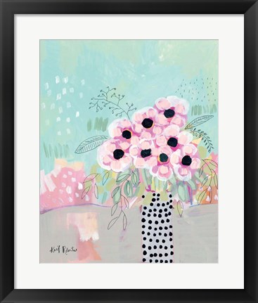 Framed Dots &amp; Flowers Print