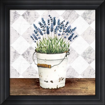 Framed Purple Flowers Metal Bucket Print