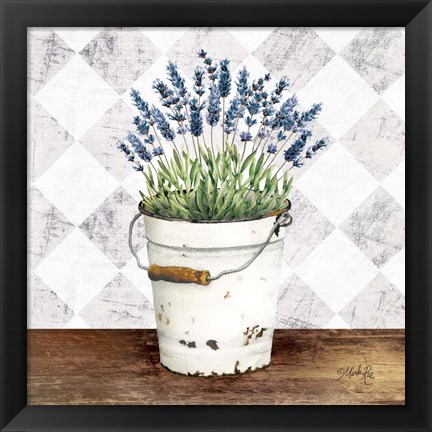 Framed Purple Flowers Metal Bucket Print