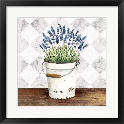 Framed Purple Flowers Metal Bucket Print