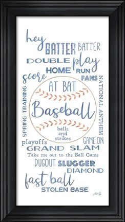 Framed Baseball Phrases Print