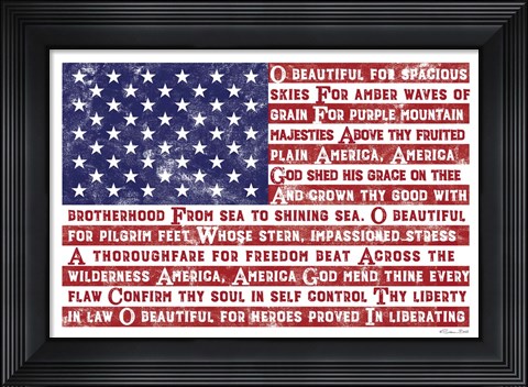Framed America the Beautiful Flag Print