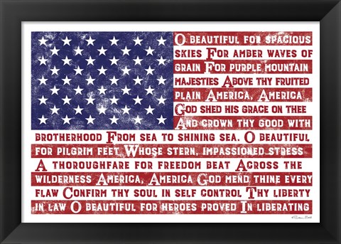 Framed America the Beautiful Flag Print