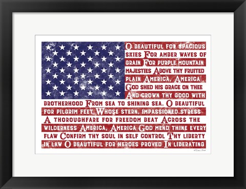 Framed America the Beautiful Flag Print