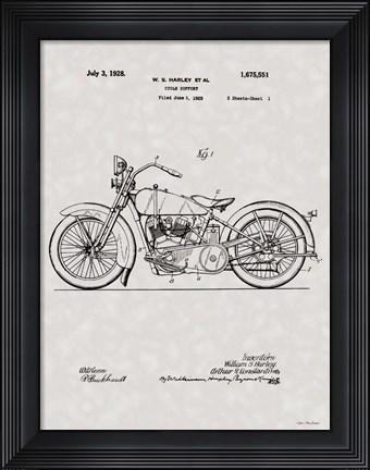 Framed Harley Patent Print