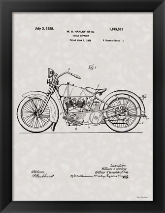 Framed Harley Patent Print