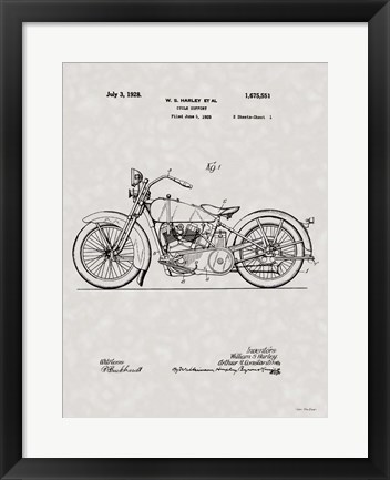 Framed Harley Patent Print