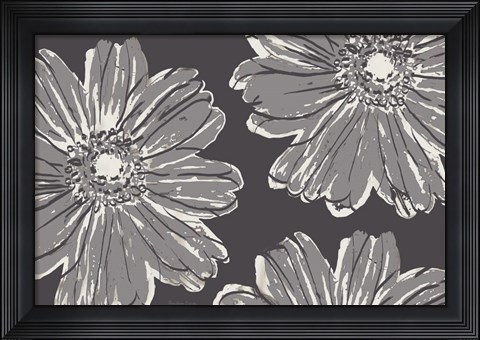 Framed Flower Pop Sketch V-Shades of Grey Print