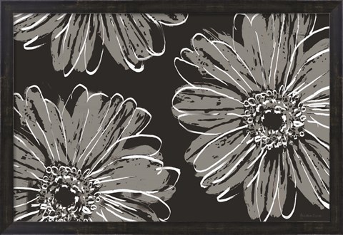 Framed Flower Pop Sketch VII-Black BG Print