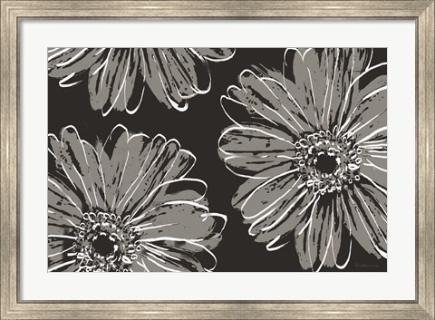 Framed Flower Pop Sketch VII-Black BG Print