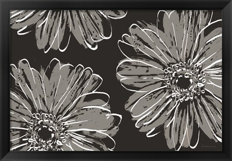 Framed Flower Pop Sketch VII-Black BG Print