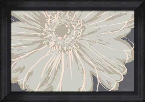Framed Flower Pop Sketch VIII-Blue BG Print