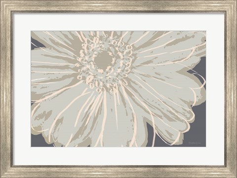 Framed Flower Pop Sketch VIII-Blue BG Print