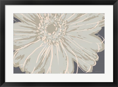 Framed Flower Pop Sketch VIII-Blue BG Print