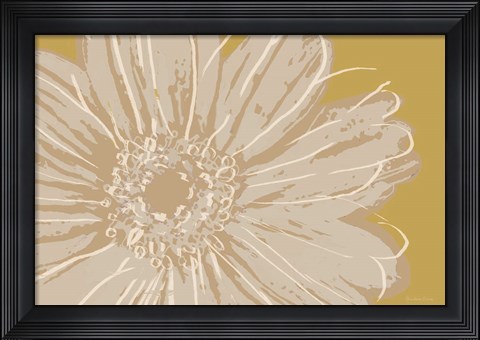 Framed Flower Pop Sketch X-Yellow BG Print