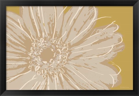 Framed Flower Pop Sketch X-Yellow BG Print