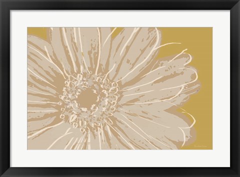 Framed Flower Pop Sketch X-Yellow BG Print