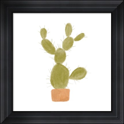 Framed Watercolor Cactus I Print