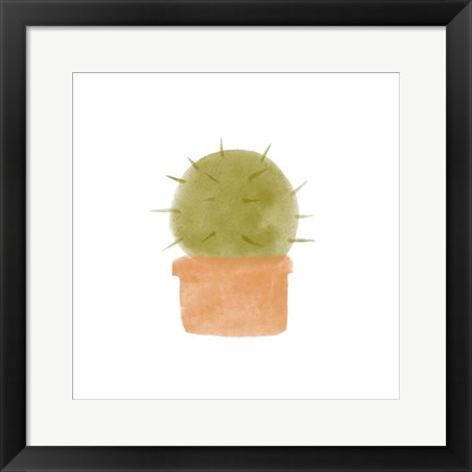 Framed Watercolor Cactus III Print