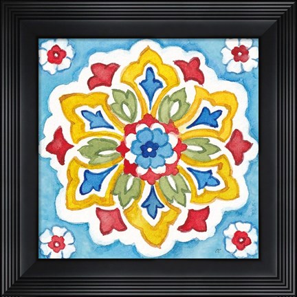 Framed Turkish Tile IV Print