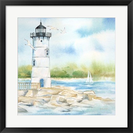 Framed East Coast Lighthouse I Print