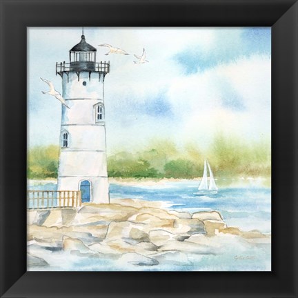 Framed East Coast Lighthouse I Print