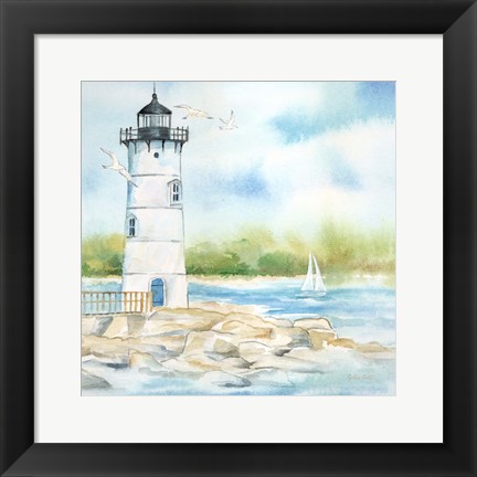 Framed East Coast Lighthouse I Print