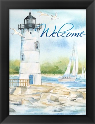 Framed East Coast Lighthouse portrait I-Welcome Print