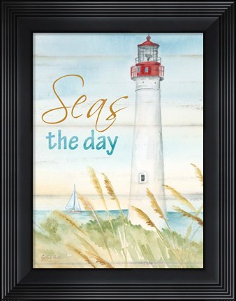 Framed East Coast Lighthouse portrait II-Seas the day Print