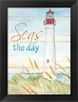Framed East Coast Lighthouse portrait II-Seas the day Print