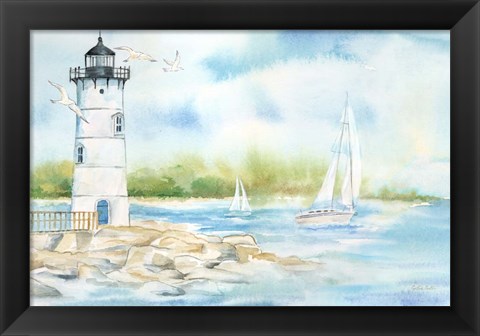 Framed East Coast Lighthouse landscape I Print