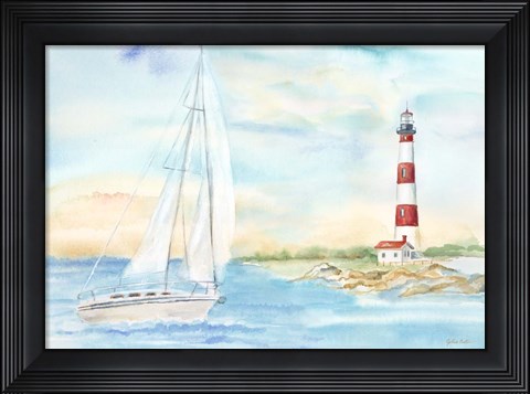 Framed East Coast Lighthouse landscape II Print