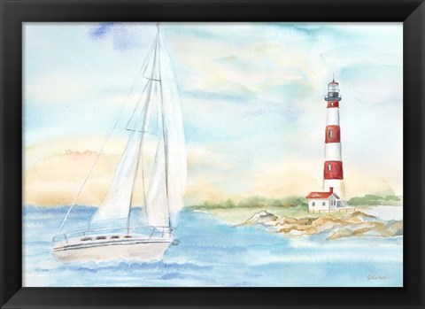 Framed East Coast Lighthouse landscape II Print