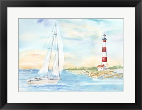 Framed East Coast Lighthouse landscape II Print