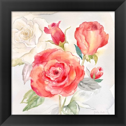 Framed Garden Roses I Print