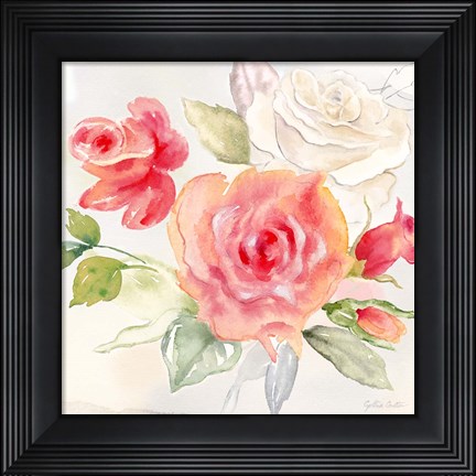 Framed Garden Roses II Print