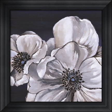 Framed Blue &amp; White Floral I Print