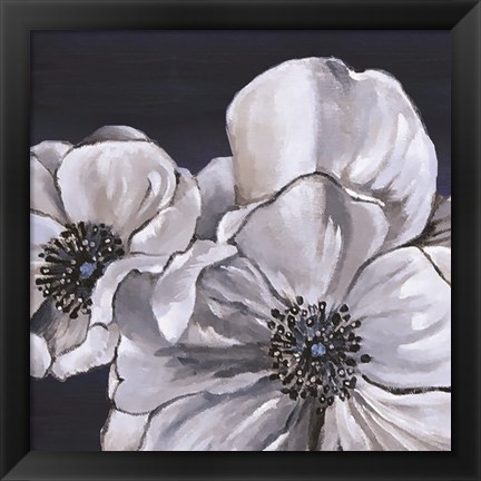 Framed Blue &amp; White Floral I Print