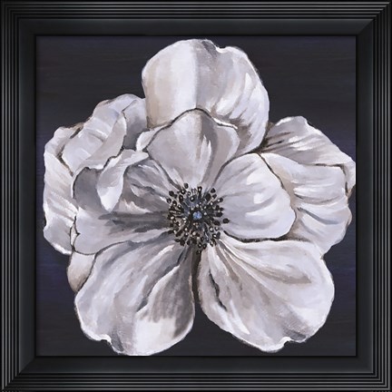 Framed Blue &amp; White Floral III Print