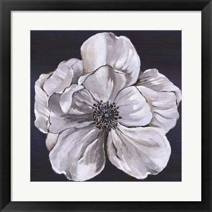 Framed Blue &amp; White Floral III Print